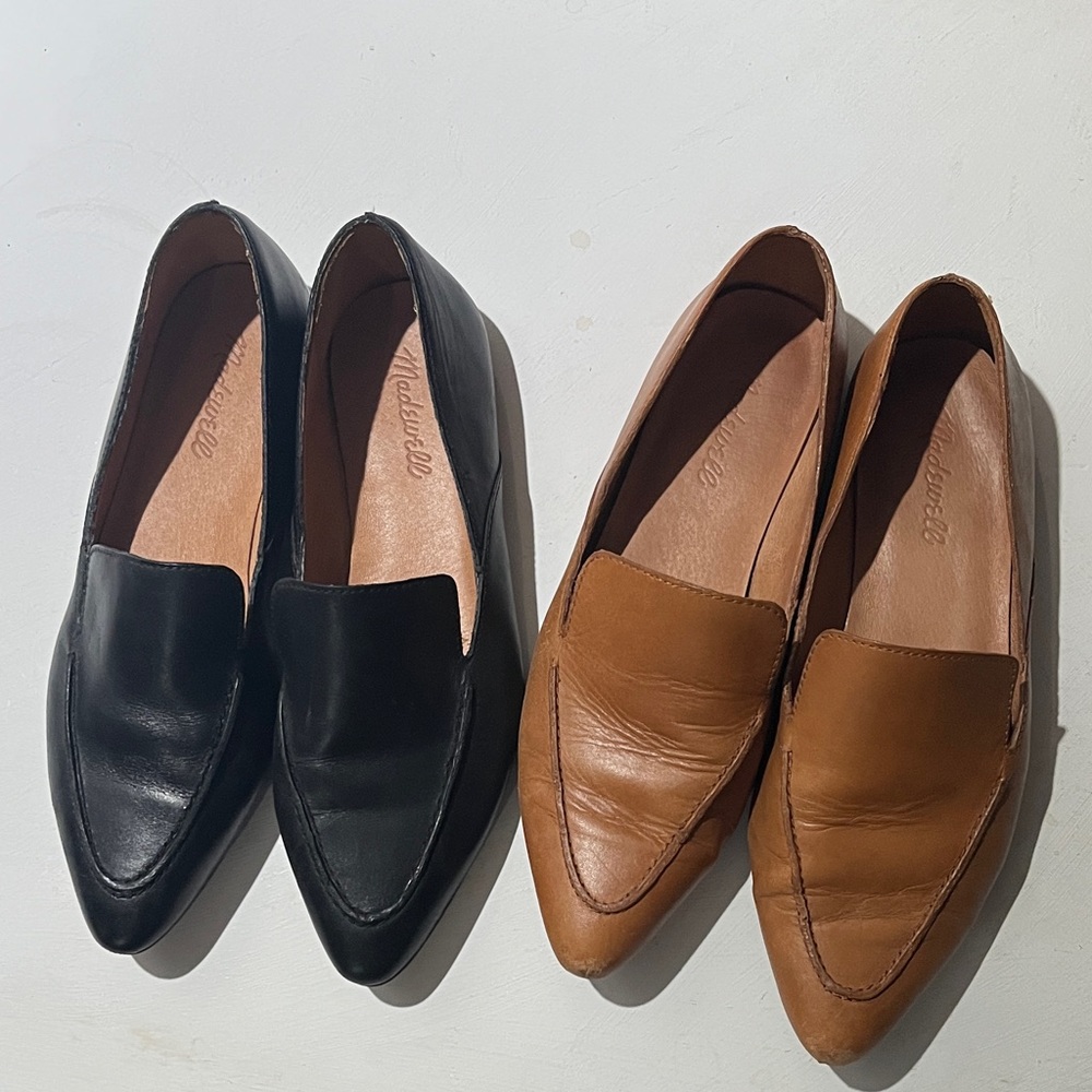 Madewell Black and Tan Leather Loafers